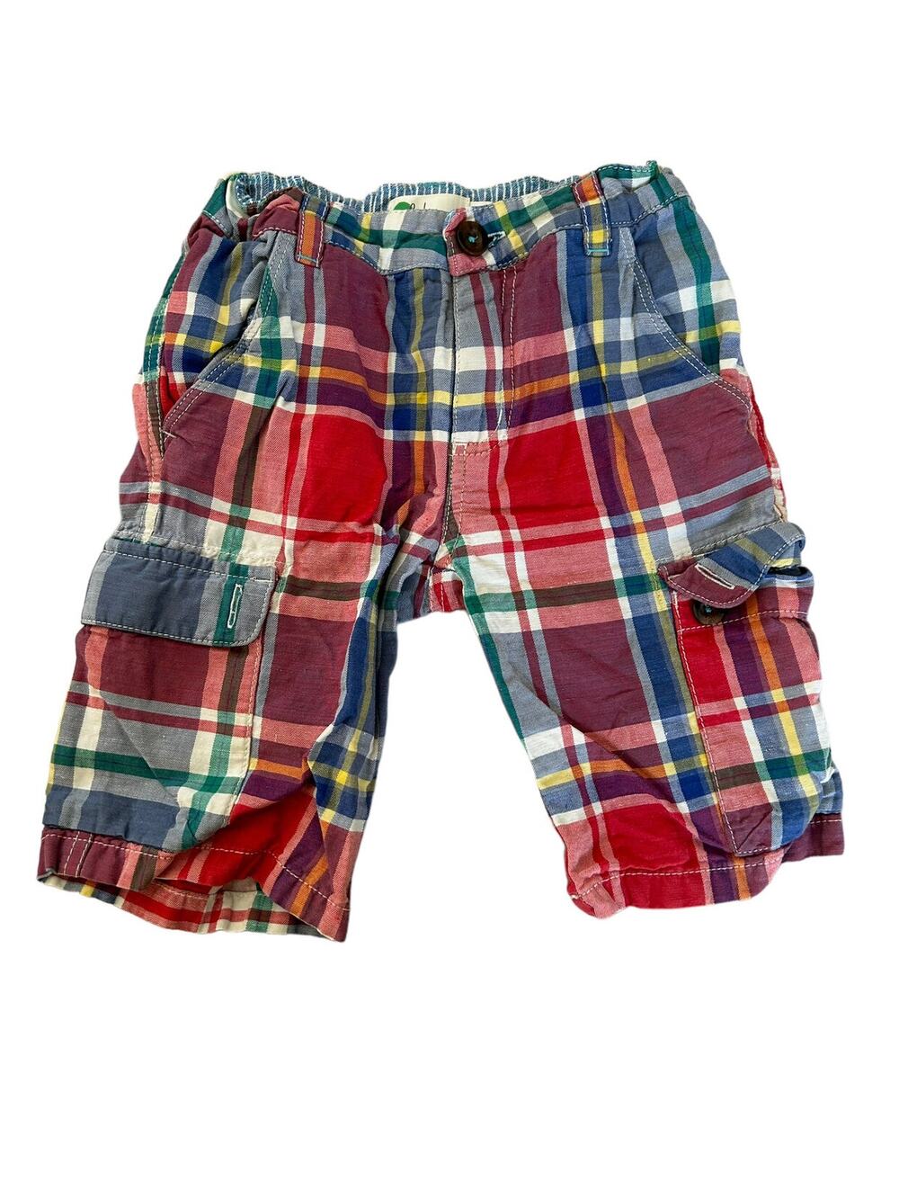Mini Boden Red Blue Plaid Shorts size 8